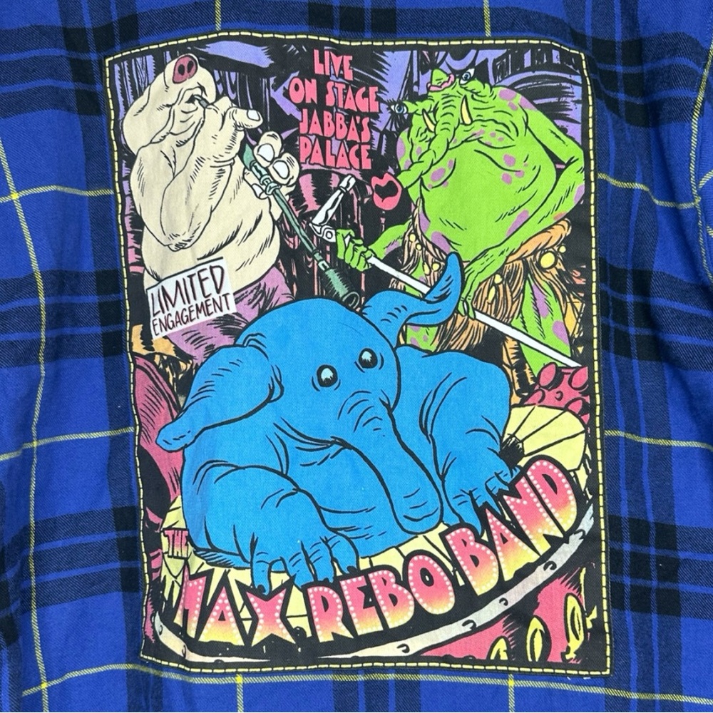 Disney Star Wars Checked Flannel Shirt Large Cropped - Picture 3 of 11